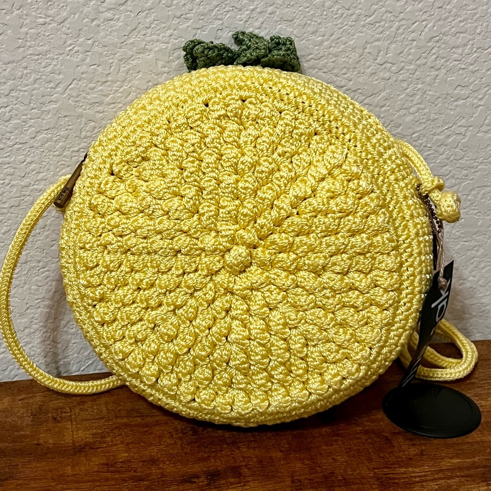 The Sak Yellow Lemon Crochet Crossbody Shoulder Bag 🍋🍍